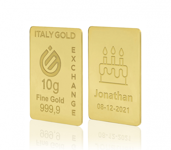 Lingot Or 24 ct de 10 g. pour Anniversaire Italy Gold Exchange